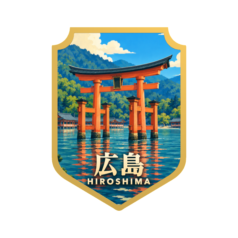 Hiroshima crest depicting Itsukushima Shrine